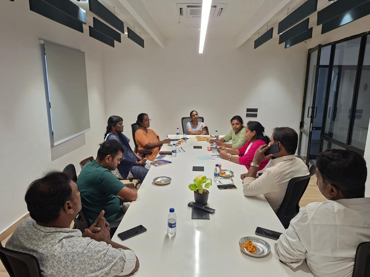 Students collaborating on a project